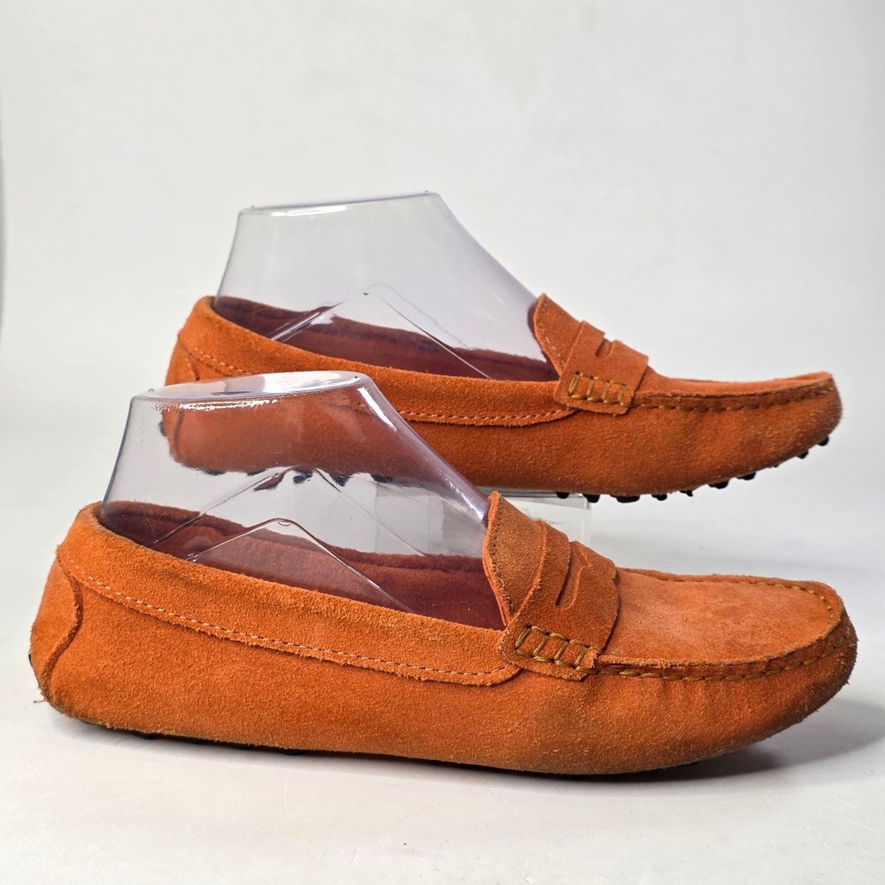 Massimo Matteo Firenze Orange Suede Penny Loafers Driving Mocs Shoes Women's 7 B